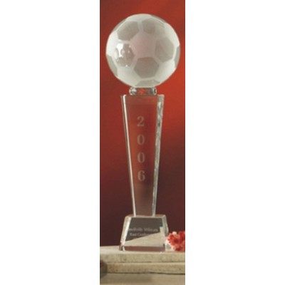 4" Crystal Soccer Tower Award