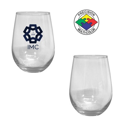 15 Oz. Stemless White Wine Glass - Dishwasher Resistant - Precision Spot Color