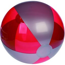 Inflatable Translucent Red/Silver Beach Ball (16")