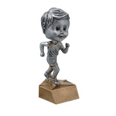 Resin Male Track Runner Bobble Head (6")