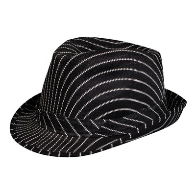 Black Pinstripe Fedora