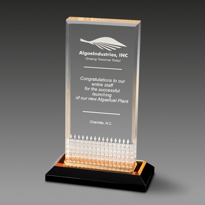 Beveled DiamondEdge Award w/Gold Reflective Bottom (5-1/8"x8-1/16"x2½")