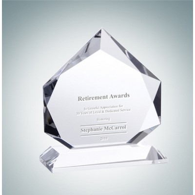 Prestige Diamond Optical Crystal Award Plaque (Large)