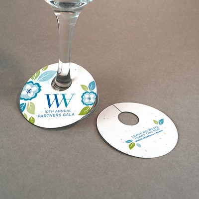 2-Sided Seed Paper Wine Glass Tag