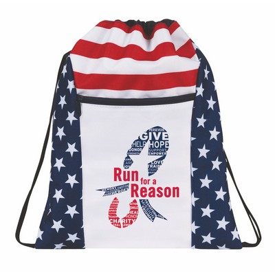 Patriot Polyester Drawstring Backpack