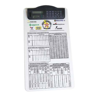 Legal Size Clipboard w/ Dual Power Calculator/ Clock Clip