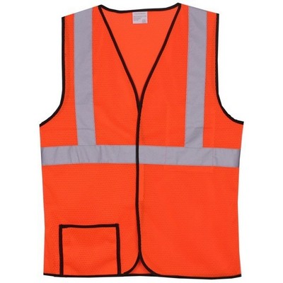 Mesh Orange Single Stripe Safety Vest (Large/X-Large)