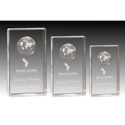 Around The World Optic Crystal Award (4½"x8")