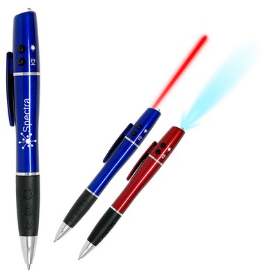 Laser Pointer LED Ballpoint Grip Pen