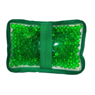 Cloth Rectangular Green Hot/Cold Pack w/Gel Beads