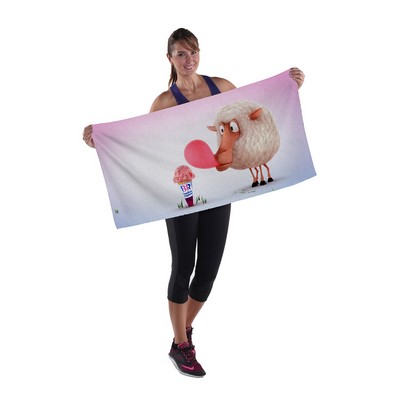 22" x 42", 7 lb., Terry Velour, Sublimated, Digitally Printed Sport/Fitness Towel