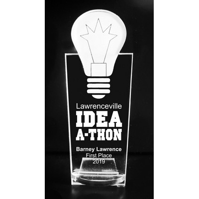 VALUE LINE! Acrylic Engraved Award - 8" Tall - Light Bulb