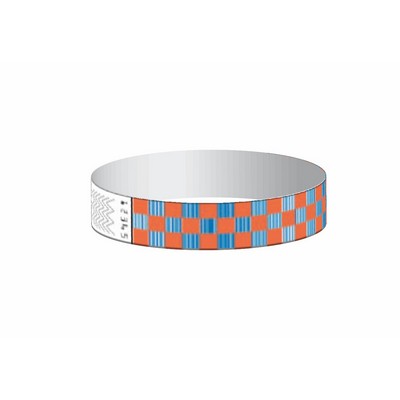 Stock Checkerboard Pattern Tyvek Wristband (3/4")