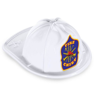 White Plastic Fire Chief Hats (CLEARANCE)