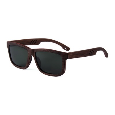 Walnut Wood Sunglasses - Dark Green Polarized Lenses