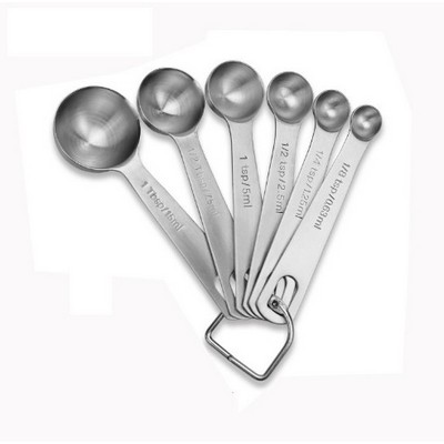 6-Piece Round 304 Stainless Steel Measuring Spoon