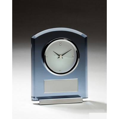 Smoked Glass Desk Clock, 5-1/2" x 7"H