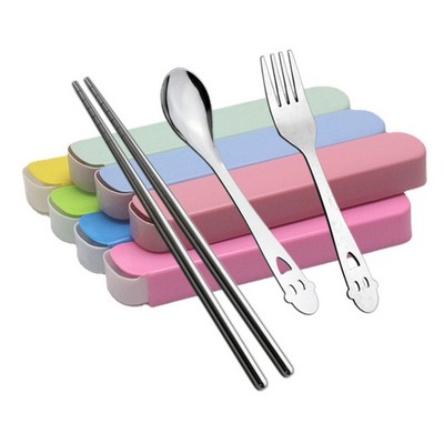 Stainless Steel Cutlery Set w/Plastic Box Packing (3 Piece)