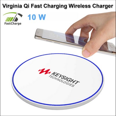 Virginia Qi Wireless Charging Pad 10 Watts Charging Speed - White