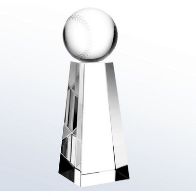 Crystal Championship Baseball Trophy, Medium (2-3/8"x7")