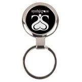 2.5" Black Round Keychain