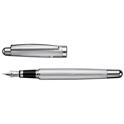 Luxury Line Otto Hutt Pinstripe 02 Design Series Solid Sterling Silver Fountain Pen