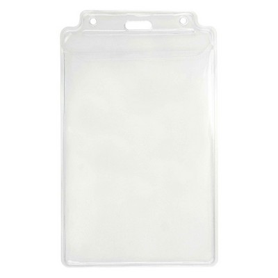 3.88" W x 6.63" H - Vertical Clear Vinyl Badge Holder (1 Color Imprint)