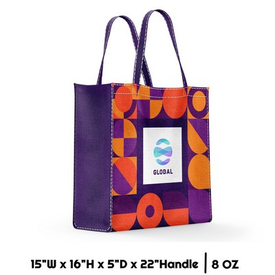 Sublimation 8 oz Poly Canvas Tote Bag - 15"W x 16"H x 5"D x 22"Handle