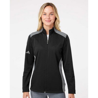 Adidas® Women's Textured Mixed Media Full-Zip Jacket