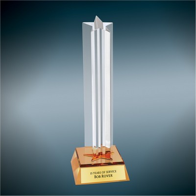 8.5" Gold Star Column Acrylic Award