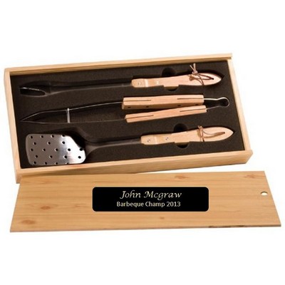 BBQ Tool Gift Set - Laser Engraved Plate