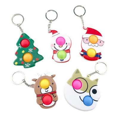 Christmas Ornament Push Bubble Pop Keychain