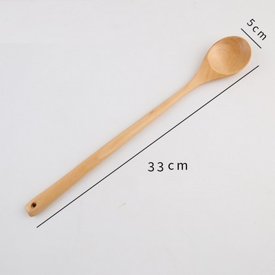 13" Long Handle Wooden Spoons for Cooking Stirring