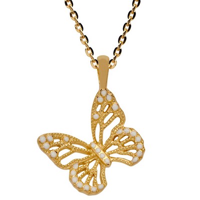 Jilco Inc. 14K Yellow Gold Vermeil Butterfly Necklace