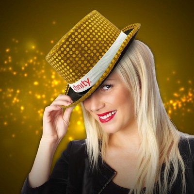 Gold Sequin Top Hat