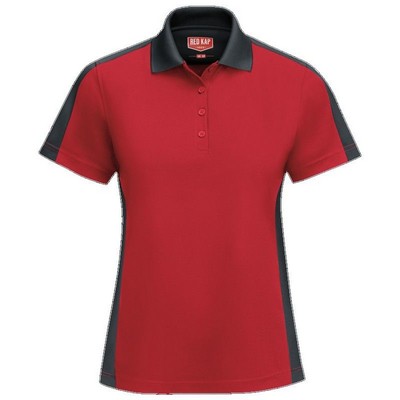 Red Kap™ Women's Performance Knit® Two-Tone Polo - Red/Charcoal Gray