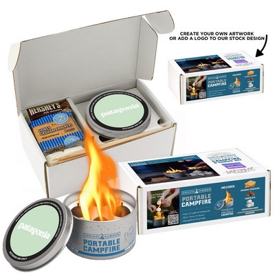 S'mores Pack featuring Endless Summer® Portable Campfire w/ Custom lid label & Custom Box Label