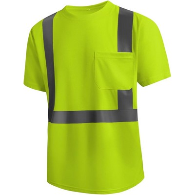 High Visibility Safety Reflective T-Shirts Quick Dry Yellow