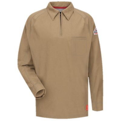 Bulwark™ IQ Series® Men's Comfort Knit Long Sleeve Polo Shirt - Khaki Tan