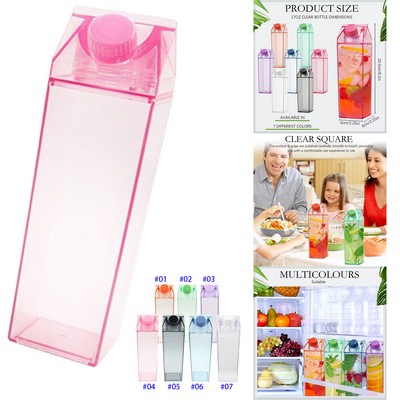 17 Oz. Colorful Plastic Milk Carton Water Bottles