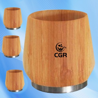 Bamboo-Covered 8 Oz. Tea and Coffee Tumbler