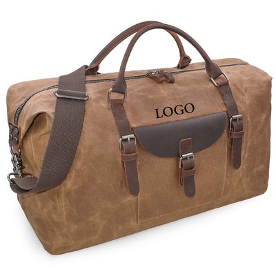 Durable Leather-Canvas Weekender Bag