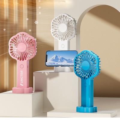 Flower Shape Mini Handheld Fan with Phone Stand