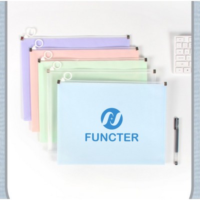 Colorful Zip Plastic Envelopes A5 Zipper Document Folder Letter File Folders Expanding Envelope