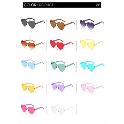 Heart Shaped Rimless Sunglasses