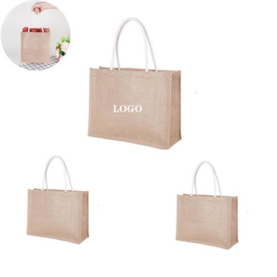 Stylish Rope Handle Jute Tote Bag