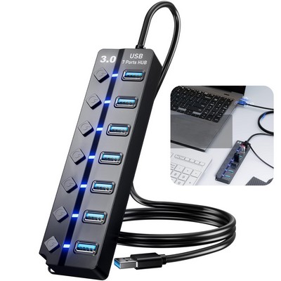 7-Port USB Data Hub Splitter