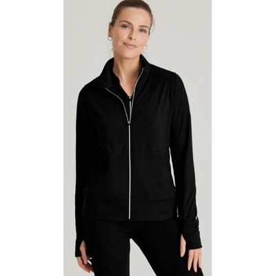 Barco® One Women's Performance Knit Kangaroo Pocket Zip-Up Warm-Up Jacket