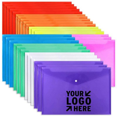 PVC A4 Letter Size File Folder Envelope with Button