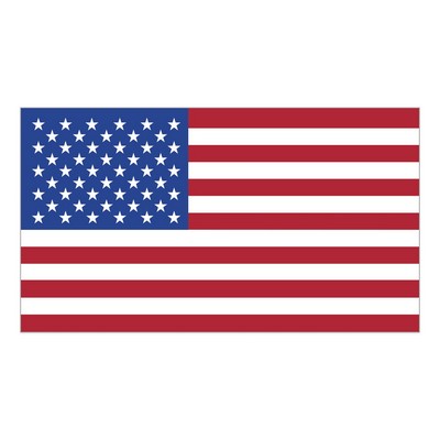 U.S. Flag Decal | 2 1/4" x 4" | White Vinyl | Removable Adhesive